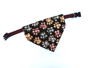 Fall dog bandana over collar, paw prints, buffalo check autumn, XS,S,M, L,XL,XXL - Picture 1 of 7