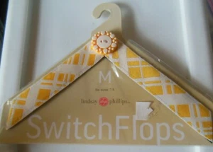 Lindsay Phillips SwitchFlops Straps "NICOLE" Orange/Beige Size M 7/8 - Picture 1 of 2