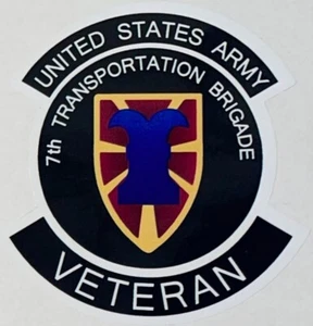 Ejército de Estados Unidos 7ª Brigada de Transporte Veterano Pegatina Impermeable Nuevo D77 - Imagen 1 de 1
