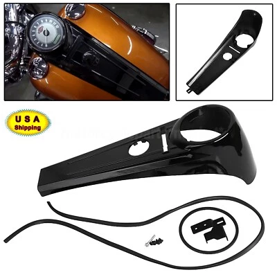 Black Extended Tank Dash Fuel Console Panel For Harley Softail Fat Boy 2000-2017 - Image 1 of 4