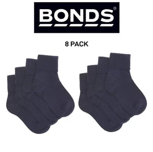 Bonds Kids School Turnover Top Socks Fine toe Seams 8 Pack R5134O - Picture 1 of 2