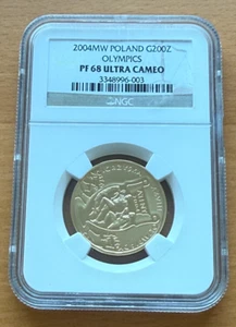 Poland 2004 MW Gold 200 Zlotych NGC PF68UC Athens Olympics - Running - Picture 1 of 2