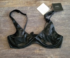 La perla black label flame mesh bra