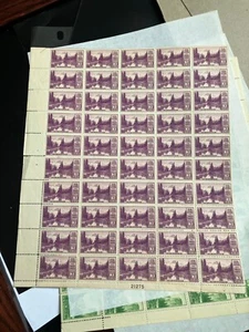 US # 742 -3 cent National Parks,Mount Rainier, Violet-MNH Blk of 50 - Picture 1 of 2