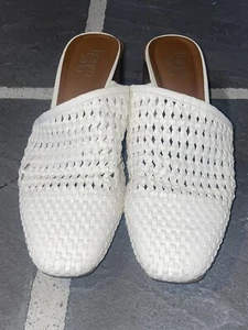 Franco Sarto Nalla Woven Mule Sandals Women's Size 10 M White Beach Vacation - Picture 1 of 5