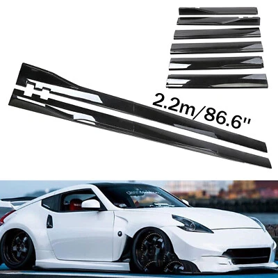 86.6'' /Gloss Black Side Skirts Extention Body Kit For Nissan 200SX S15 240SX - Imagem 1 de 4
