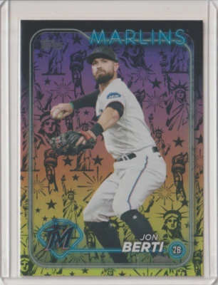 Jon Berti 2024 Topps Series 2 Statue of Liberty Foil  #524 Miami Marlins - Image 1 of 3