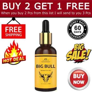 Intimify Big Bull Massage Oil 1 fl oz, Men's Body Massage Oil - BUY 2 GET 1 FREE - Picture 1 of 3