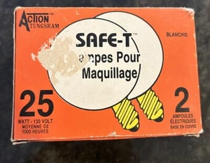 Vtg New 1984 Action SAFE-T Complexion Bulbs 25 Watt Round 2pk - Picture 1 of 3