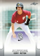CORY ACTON 2017 LEAF "1ST EVER PRINTED" PERFECT GAME ROOKIE CARD #126!