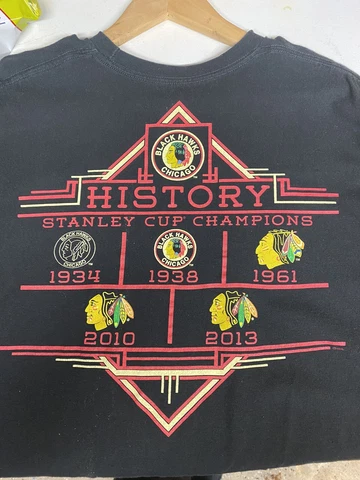 BLACK HAWKS CHICAGO HOCKEY CLUB Majestic Sz XL Black Tshirt Short Sleeve Cover