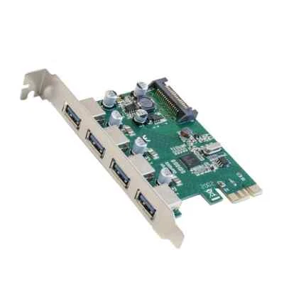 Scheda 4 porte USB 3.0 PCI-e 2.0 x1 alimentazione SATA chipset Renesas D720201 - Immagine 1 di 3