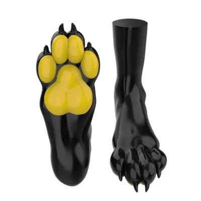 Furrjoi Silicone Furry Dog's Feet for Pet Play Latex Catsuit Jumpsuit Fetish - Image 1 of 4