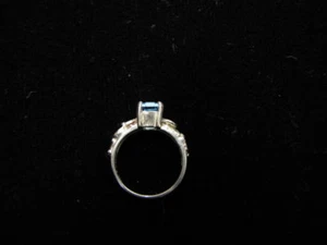 925 Sterling Silver and 12k Gold with Aquamarine Ring Size 7 - Picture 1 of 6