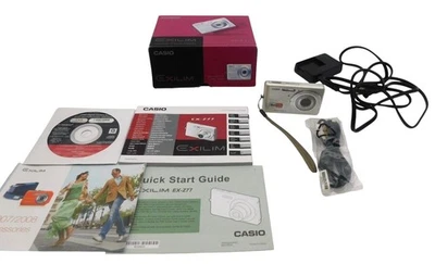 Vintage Casio Exilim EX-Z77 Digital Camera Kit with Box 7.2 Mega Pixel 3X WORKS - Image 1 of 4