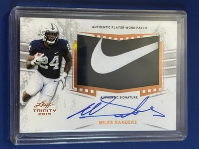 🏈 2019 Leaf Trinity Football Nike Swoosh Auto Patch #PA-MS2 Miles SANDERS 🏈 - Image 1 of 2