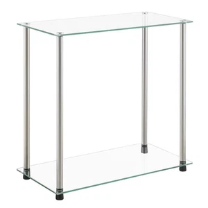 Convenience Concepts Designs2Go 23.75 In W Chrome Rectangle Classic Glass Top - Picture 1 of 6