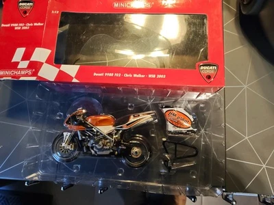 Minichamps: Chris Walker: Signed panel 1/12 Scale  - Ducati 998R FO2  WSB 2003 - Image 1 of 3