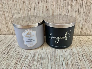 Bath & Body Works 3 Wick Candle Jars Lot of 2 With Lids **EMPTY & CLEANED** - Picture 1 of 2