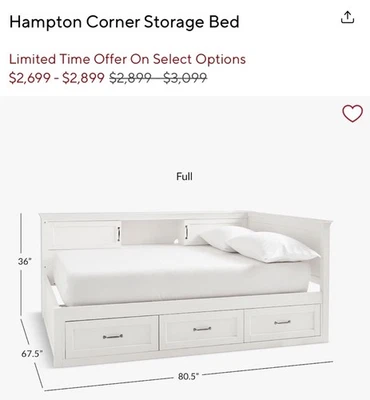 Cama de almacenamiento Pottery Barn Teen Corner (completa) Foto 1 de 3