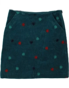 WHITE STUFF Womens Corduroy Skirt UK 10 Samll W27 Green Spotted Cotton CZ78 - Picture 1 of 3