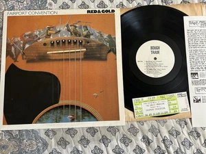 FAIRPORT CONVENTION Signed lp "Red & Gold"1989 DAVE PEGG Martin Allcock + TICKET - Picture 1 of 12