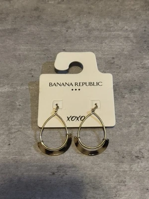 Banana Republic Gold-Tone Teardrop Earrings with Tortoise Shell Accents - Image 1 of 2