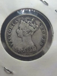 1900 H HONG KONG TEN CENTS .800 SILVER - Queen Victoria (M338) - Picture 1 of 2