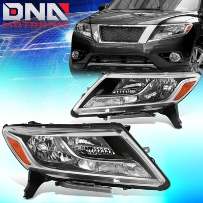 For 2013-2016 Nissan Pathfinder Chrome Housing Clear Len Headlight Assembly Pair - Image 1 of 4