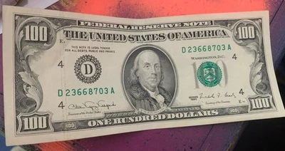 Series 1990 $100 Dollar Bill Federal Reserve Note Circulated - Image 1 of 2