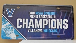  Villanova Wildcats Official NCAA 2018 National Championship License Plate Metal - Picture 1 of 1