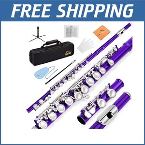 Purple C Flute for Beginners - 16 Keys Closed Hole with Cleaning Kit and Case - Picture 1 of 9