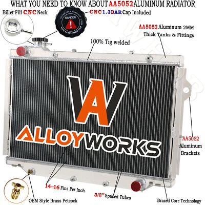 Radiador de 4 filas para Toyota Land Cruiser serie 80 1993-1997 FJ80R FZJ80R-4,5 L MT Foto 1 de 4