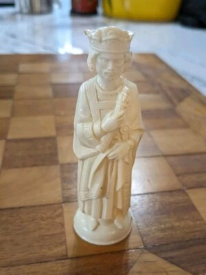 De colección E.S. "Pieza de ajedrez Lowe ANRI renacentista obispo rey blanco 4 1/2"" medieval" Foto 1 de 4