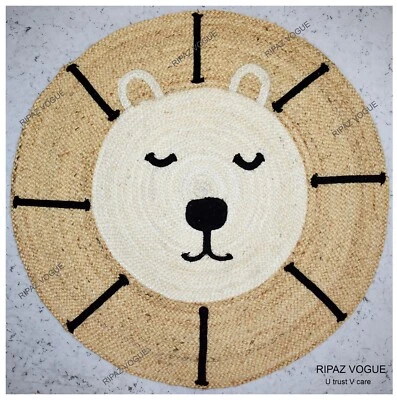 Rug Natural Jute TEDDY Design Hand Braided Round Area Rug, Decorative Rug Carpet - Image 1 of 4