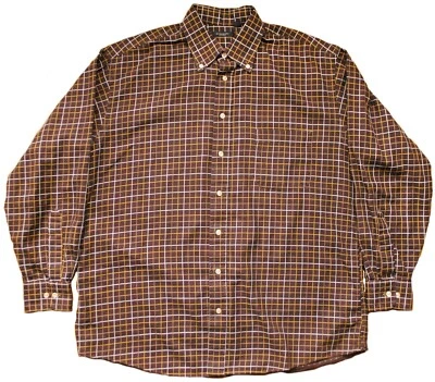 Burberry London Jacquard Button Up Shirt Windowpane Men's Size Large USA - Image 1 of 4