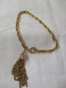 Vintage gold tone Bracelet with Tassel - Picture 1 of 4
