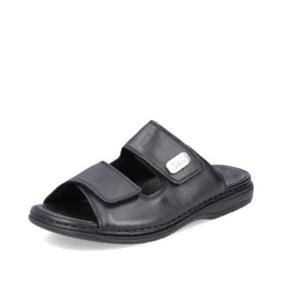 Sandalias Rieker Mule para hombre zapatos cuero negro 25590 Foto 1 de 4