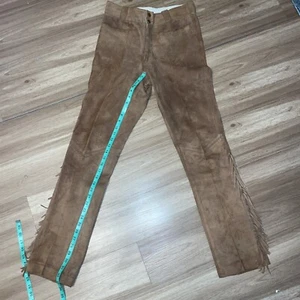 70s Suede Fringe Pants  - Picture 1 of 11