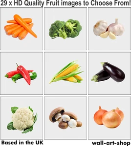 VEGETABLE TILE STICKERS FULL COLOUR - Waterproof for glass/ceramics/walls/metal - Picture 1 of 33
