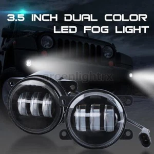 3.5in White Yellow LED Fog Light Front Bumper Driving Lamp For Jeep JK Wrangler - Bild 1 von 10