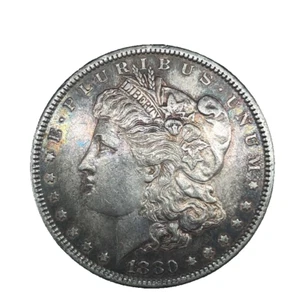 1880 Morgan Dollar AU/Unc 90% Silver $1 U.S Toned Coin # 600 - Picture 1 of 7