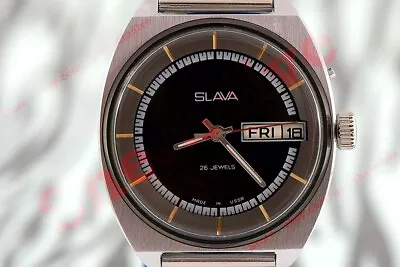 Vintage OLD stock Russian USSR solid men's wrist watch SLAVA cal. 2428 NOS! - Image 1 of 4