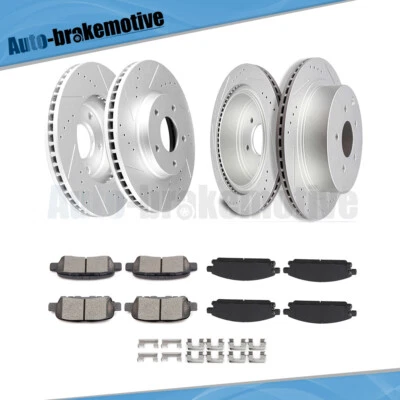FRONT + REAR BRAKE PADS AND ROTORS DISCS KIT FOR 2004-2009 2011-17 NISSAN QUEST - Image 1 of 4