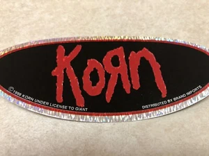 Vintage KORN Glitter Classic Collectible Logo Oval Sticker Decal 1998 Retired - Picture 1 of 3