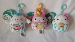 NEW Set of 3 Squishmallow Hello Kitty and Friends 3" Plush Clips - Picture 1 of 4