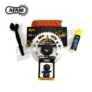 AFAM Recommended Orange Chain and Sprocket Kit fits Suzuki SFV650 Gladius 09-16 - Picture 1 of 2