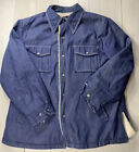 Vintage Sears Roebuck Mens Size L 44 R Blue Jeans Denim Sherpa Ranch Work Coat