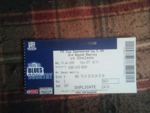 SOUTHEND UNITED VS CHELSEA 2009 FA CUP 3RD ROUND REPLAY MATCH DAY TICKET - Picture 1 of 1