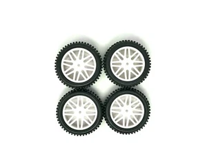 HSP RC Buggy Off Road Wheels RC Car Pin Tyres 5 Spoke White x 4 Front and Rear - Picture 1 of 3